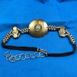 Vintage metal belt silver/gold Italian braided rope amazing